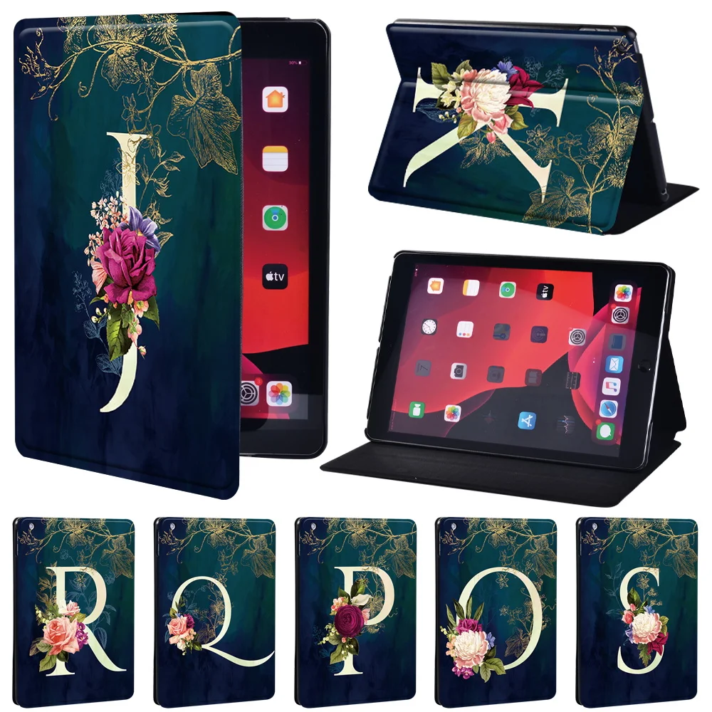 Tablet Case for Apple IPad 5/6/7/8th/Mini 1/2/3/4/5/ IPad 2/3/4 Letter Print Series Pattern