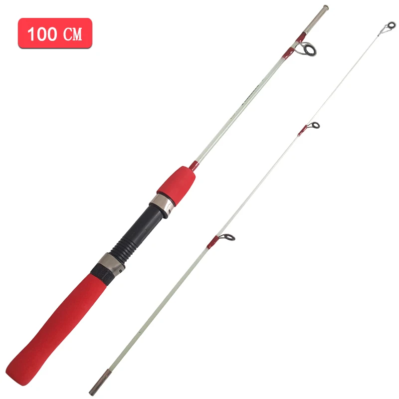 K8356 мини-удочка для подледной рыбалки, удочка для плота, портативная короткая зимняя удочка для ловли льда, Ультралегкая ручка EVA, рыболовные снасти 60 см 80 см 100 см - Цвет: Зеленый