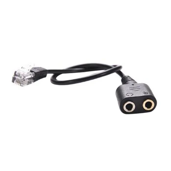 

New 1PC Dual 3.5mm Audio Jack Female to Male RJ9 Plug Adapter Convertor Cable PC Computer Headset Telephone Using
