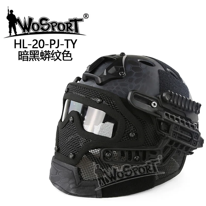 Полностью покрытый военный тактический шлем Amry страйкбол шлем маска очки Военная Охота Пейнтбол шлем для съемки защита головы - Цвет: typhon
