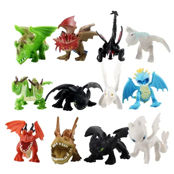 

12pcs/set 4-6cm How to Train Your Dragon PVC Cute Figure Toys Toothless Model Dolls Christmas Gift
