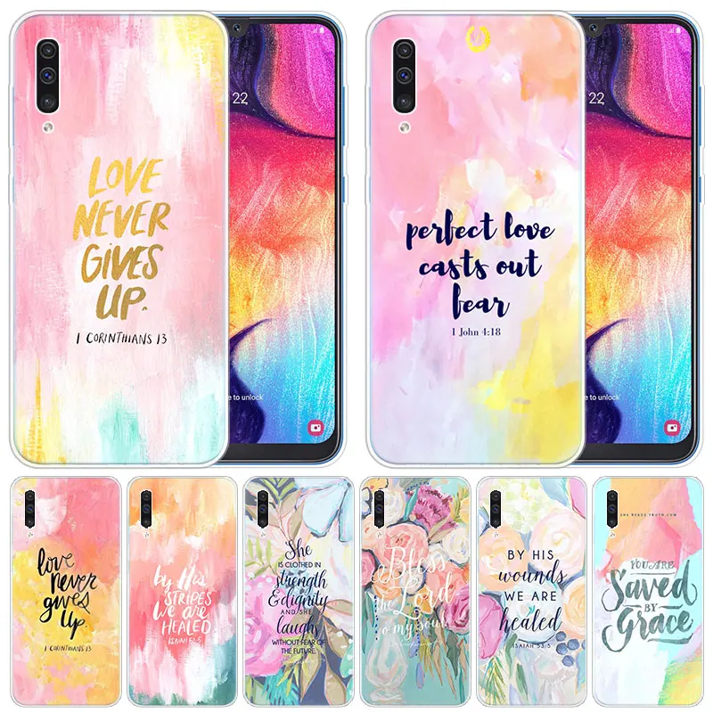 

luxury Silicone Case Proverb Phrase Motto gift for Samsung Galaxy A50 A70 A80 A40 A30 A20 A10 A20E A2 CORE A9 A8 A7 A6 Plus 2018
