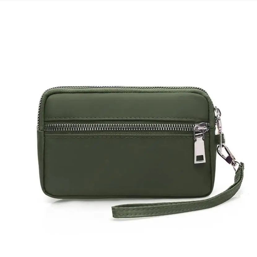 Женская сумка-клатч, простая однотонная вечерняя сумка, дневные клатчи, сумка для телефона, три сумки на молнии, Дамский маленький кошелек-клатч - Цвет: Армейский зеленый