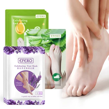 

EFERO 6pcs=3pack Foot Exfoliating Mask Skin Peeling Dead Skin Exfoliating Mask for Legs Pedicure Socks Lavender Aloe Foot Masks