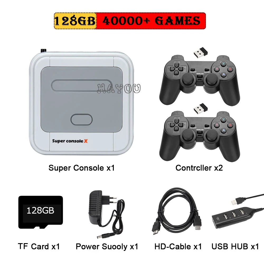 Video Game Console Retro WiFi Super Console X HD TV Box Video Game Player for PS1/N64/MD With 40000+Games 2 Wireless Controllers 