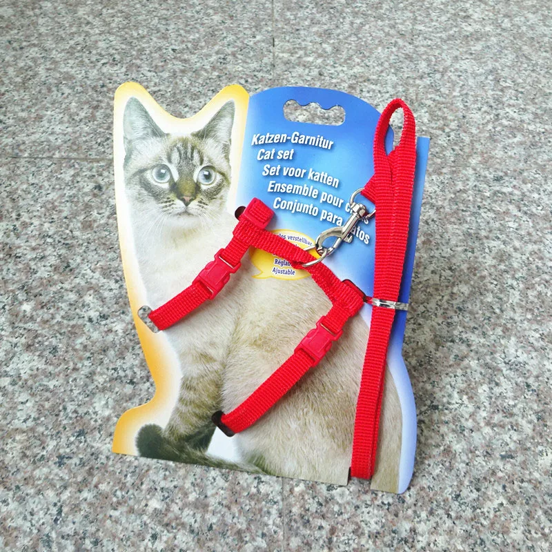 Кошачий собачий ошейник, регулируемый нейлоновый поводок для домашних животных, поводок для кошек, ошейник на бретельках, товары для котов, домашних животных, CRYXL65