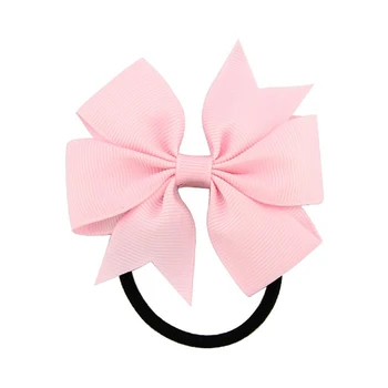 

20pcs Girls Mixed Color Ribbed Ribbon Bow Tie Hair Band Head Piece Hair Ring
