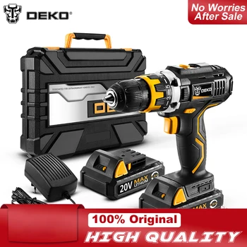 

DEKO GCD20DU2Y 20Volt Max Electric Screwdriver Cordless Drill Mini Wireless Power Driver DC Lithium-Ion Battery 1/2-Inch 2-Speed