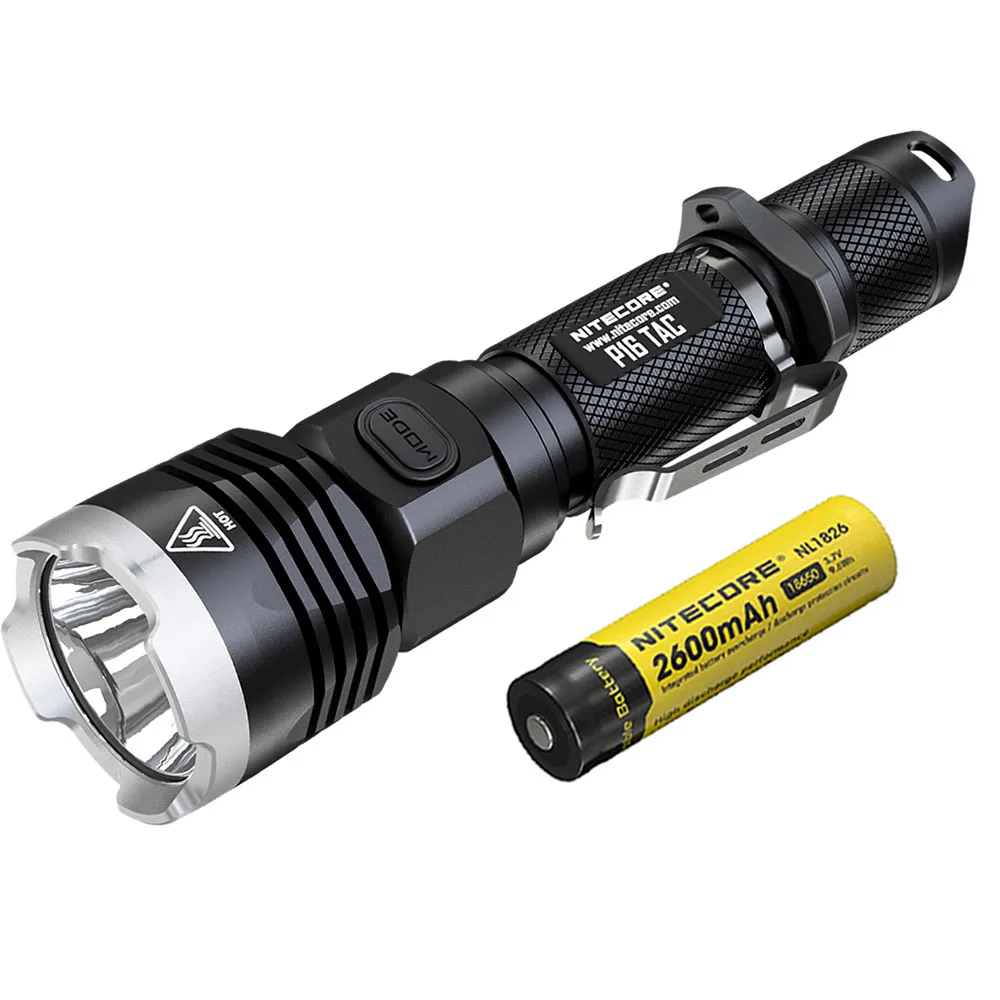 Тактический светильник NITECORE P16TAC P16 TAC для вспышки CREE XM-L2, максимальная дальность луча 1000 люмен, 300 м, уличный фонарь, поисково-спасательный светильник - Испускаемый цвет: P16TAC NL1826