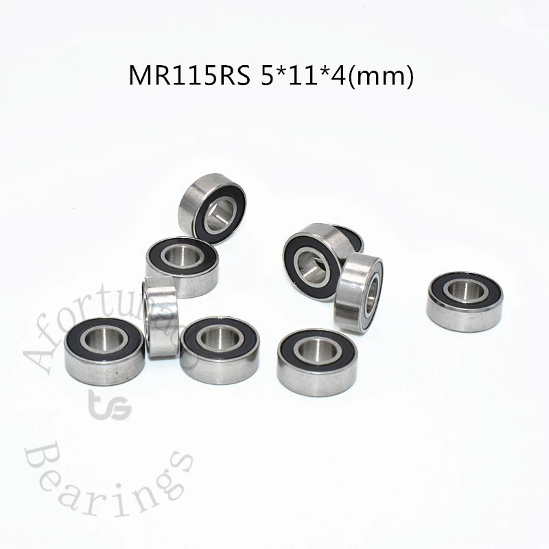 Miniature Bearing MR115RS 10 Pieces 5*11*4(mm) free shipping chrome steel Rubber Sealed High speed Mechanical equipment parts