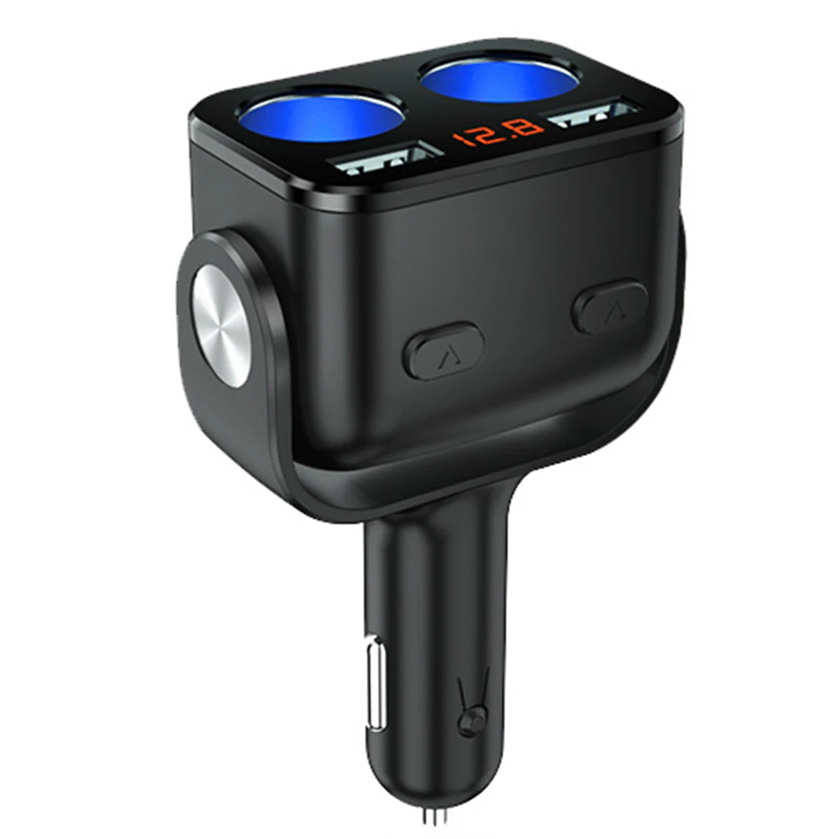 DC12-24V автомобильный ЖК-прикуриватель разветвитель двойной USB порты и адаптеры QC3.0 быстрое зарядное устройство розетка с Светодиодный индикатор - Color Name: Black