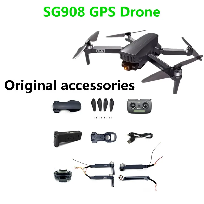 Оригинальные аксессуары SG908 для дрона с GPS, батарея 7,6 В 3400 мАч, пропеллер, кленовый лист, запасные части для дрона SG908