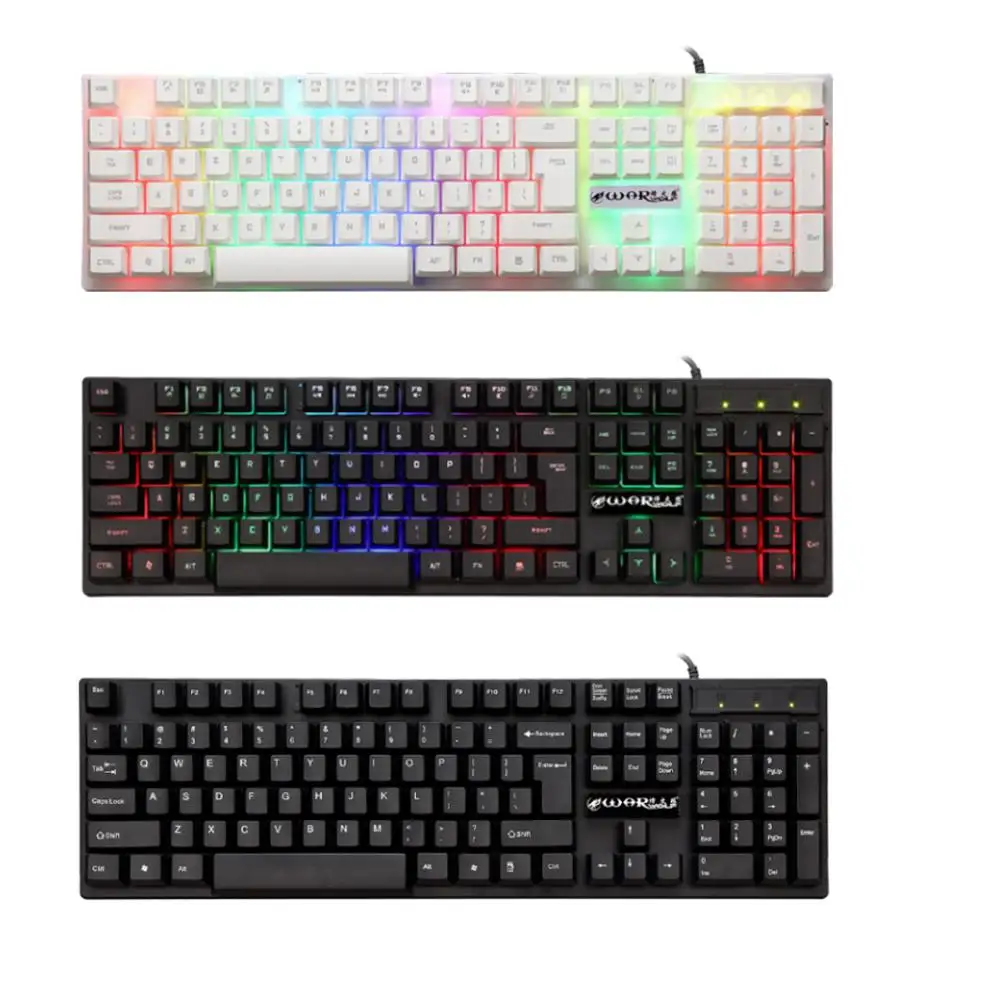 

DSstyles 104 Keys USB Wired Pro Gaming Keyboard with 7 Colors LED Backlit Gaming Keyboard for PC Desktop