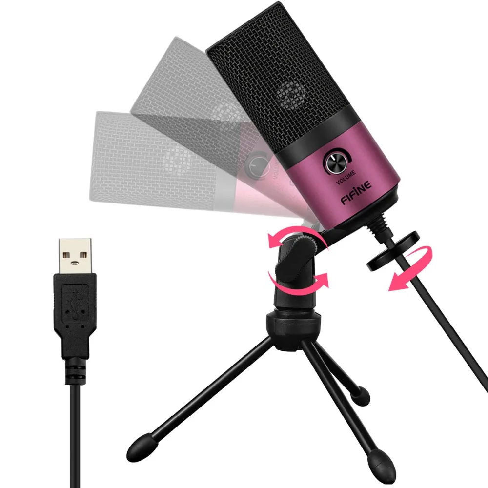 FIFINE USB конденсаторный микрофон для ПК ноутбука MAC Cardioid Studio Запись вокала голос за, YouTube