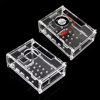

Transparent Case Housing For Raspberry Pie 4B Acrylic With Cooling Fan 3.5 Inch Screen Display 4b Shell