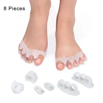 

4 Pairs Hammer Toe Straightener Spacers for Bunion Pain Relief Hallux Valgus Crooked Toes and Overlap Feet Finger Bone Care