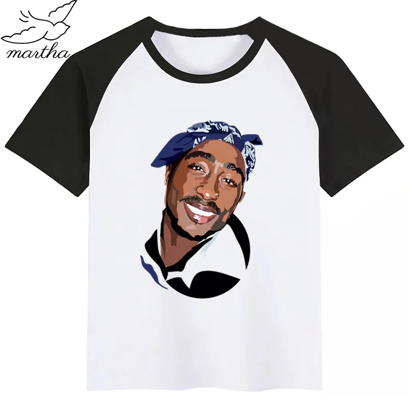 Tupac 2pac/новая футболка для мальчиков футболки для девочек с милым животным принтом детская Удобная футболка с круглым вырезом Одежда для мальчиков и девочек с короткими рукавами