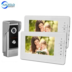 AnjieloSmart – visiophone filaire 7 pouces couleur tft, système d'interphone pour maison, moniteur d'intérieur, caméra d'extérieur 700TVL, Vision nocturne IR 