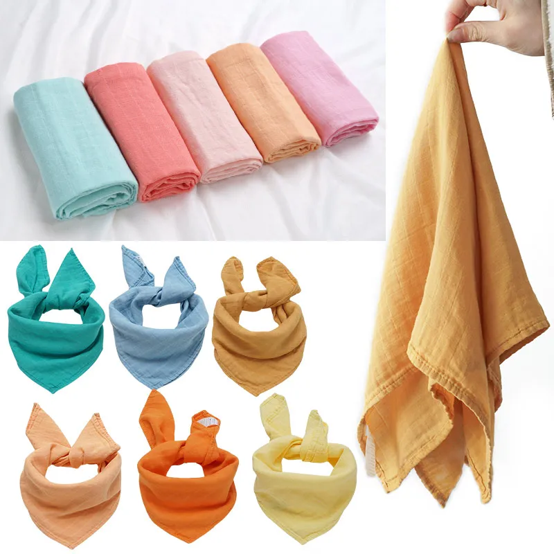 60*60cm 70%Bamboo 30%Cotton Baby Blanket Muslin Swaddle Blanket For Newborns Wrap Burp Cloths Towel Baby Bib Children’s Good 4