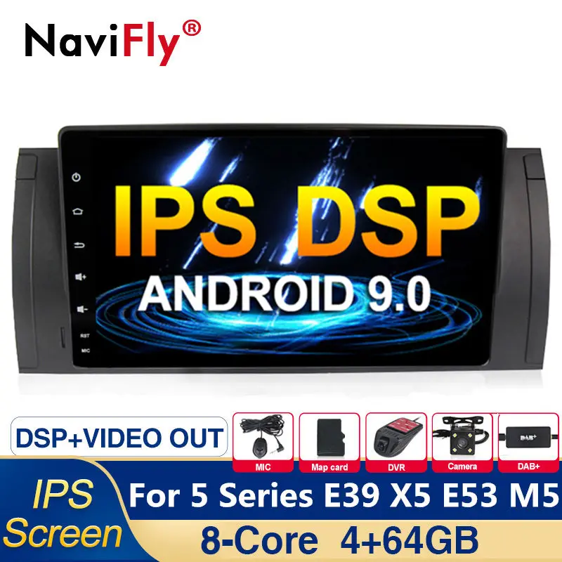 

9" IPS DSP 8 Core Android 9.0 Car radio audio Player GPS for BMW E39 1995-2003 M5 1999-2003 X5 E53 E38 gps navigation WIFI RDS