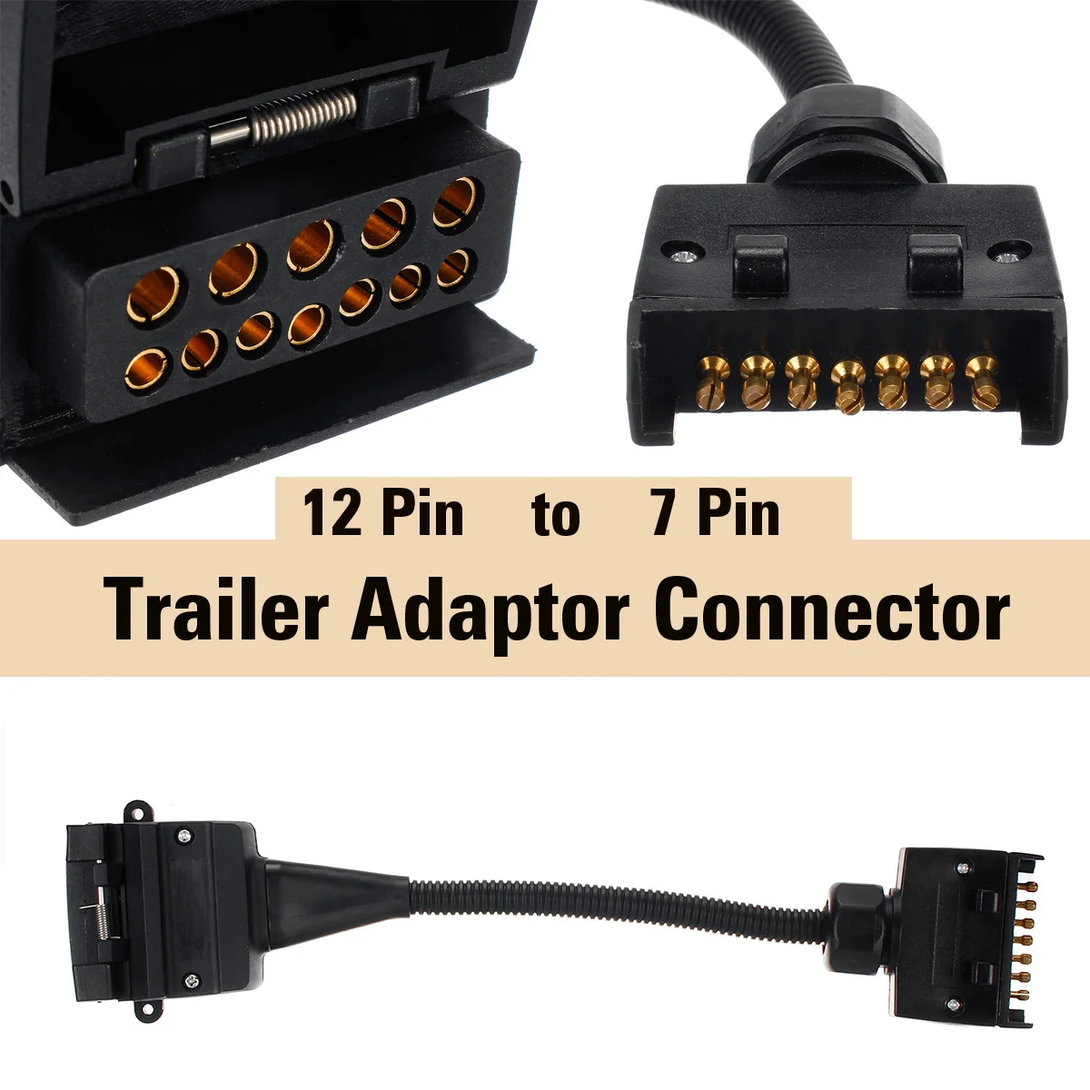 12 Pin гнездо для 7 Pin плоский штекер Caravan разъем трейлер адаптер