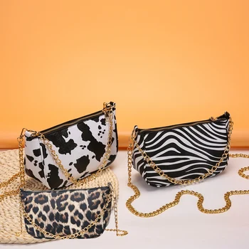 

Zebra Pattern Women's Shoulder Bag Fashion PU Leather Luxury Retro Messenger Bag Casual Mini Handbag