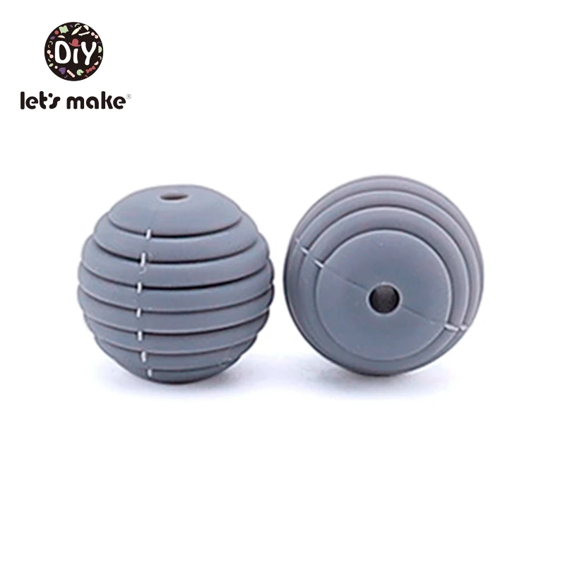 Deep gray Давайте сделаем DIY можно жевать бусины 10 шт. 15 мм светильник Фиолетовый Круглый спиральный Бисер Пищевой Силиконовый Прорезыватель для зубов браслеты Прорезыватели для зубов - Цвет: Deep gray