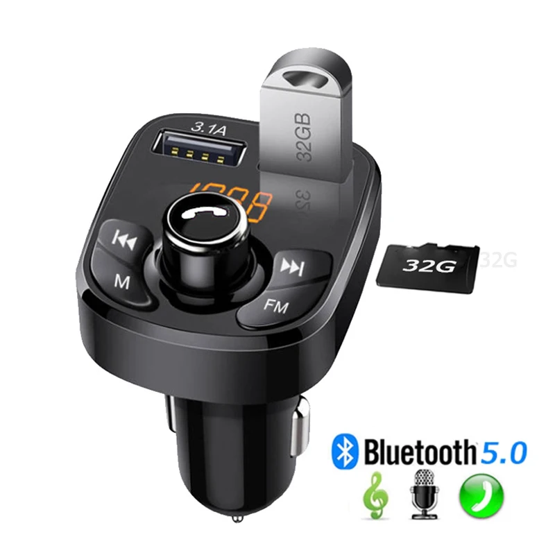 Автомобильный MP3-плеер Kebidu Bluetooth 5 0 FM-трансмиттер модулятор громкой связи