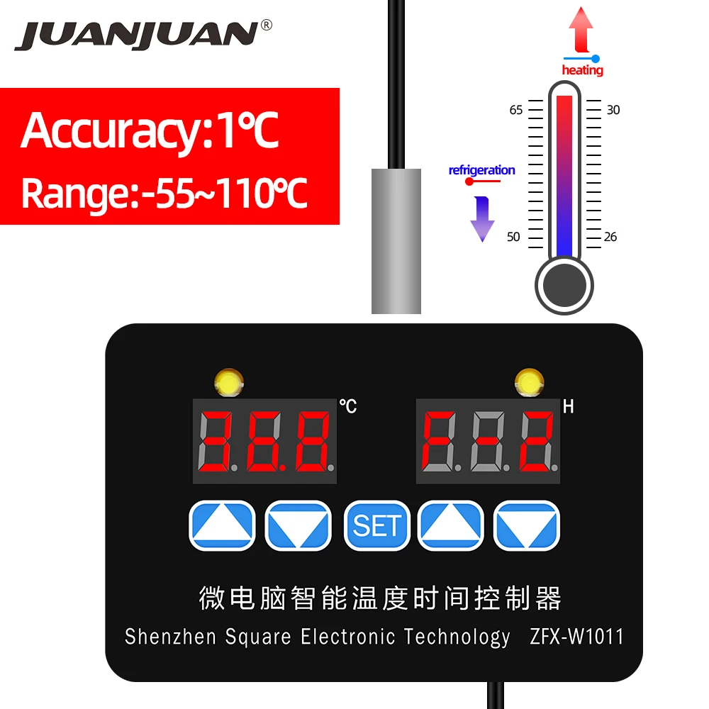 

Microcomputer Temperature Controller ZFX-W1011 Thermostat Intelligent Time Controller Adjustable Electronic Temp 12V 24V 220V