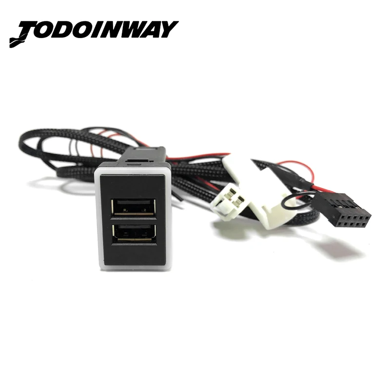 Автомобильное зарядное устройство с двумя usb портами синий светодиодный адаптер