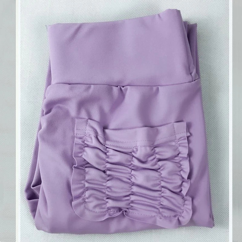 purple leggings Сексуальные леггинсы размера плюс, женские Леггинсы пуш-ап, леггинсы для тренировок с карманами, штаны для фитнеса, антицеллюлитные леггинсы, спортивные плотные - Цвет: purple leggings