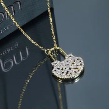 

2019 new arrival Morocco gold lock design pendant necklace brand original delicate necklace women lady gift