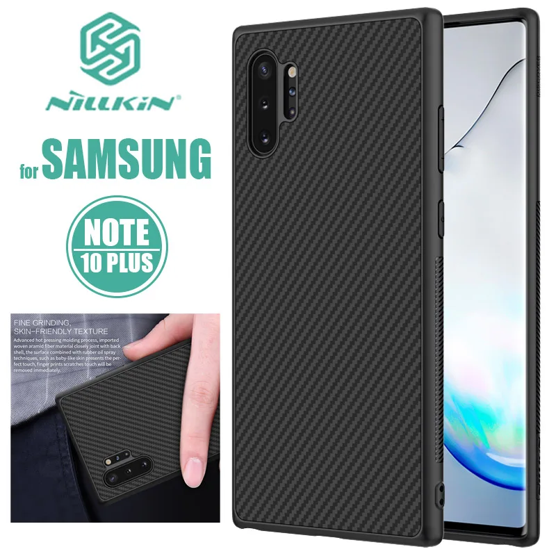 Чехол для samsung Galaxy Note 10 Plus Nillkin из синтетического волокна с жесткой задней крышкой Роскошный чехол для телефона samsung Note 10 Plus Nilkin