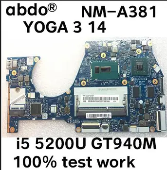 

BTUU1 NM-A381 for Lenovo YOGA 3 14 YOGA3 14 notebook motherboard CPU i5 5200U GPU GT940M 2G 100% test work