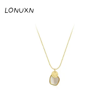 

Vintage Necklace 925 Sterling Silver natural freshwater Pearl Irregular pendant with chain Shell Necklaces for Women Fashion