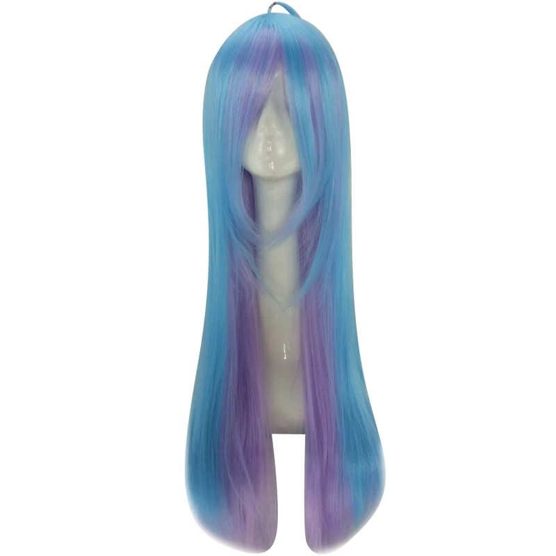 blue purple HAIRJOY синтетические волосы Широ из Нет игры нет жизни синий фиолетовый смешанные длинные прямые косплей парик - Цвет: blue purple