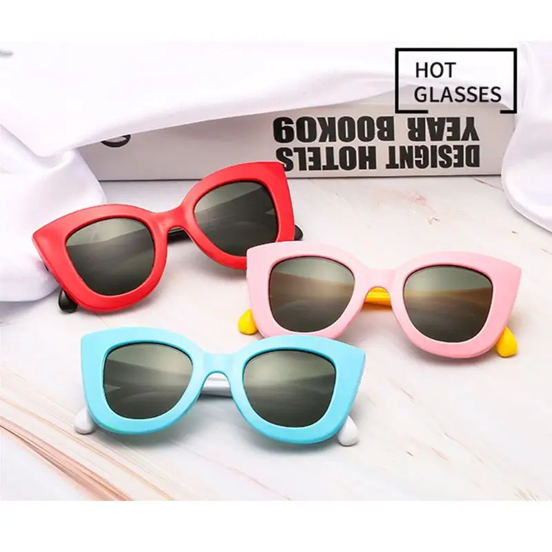 NoEnName_Null, детские солнцезащитные очки, для мальчиков и девочек, детские солнцезащитные очки, кошачий глаз, Ультра-мягкий силикон, UV400