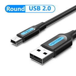 Vention Mini USB to USB Fast Charging Data Cable - 1m/3m Lengths - 0.25m (Black COM)