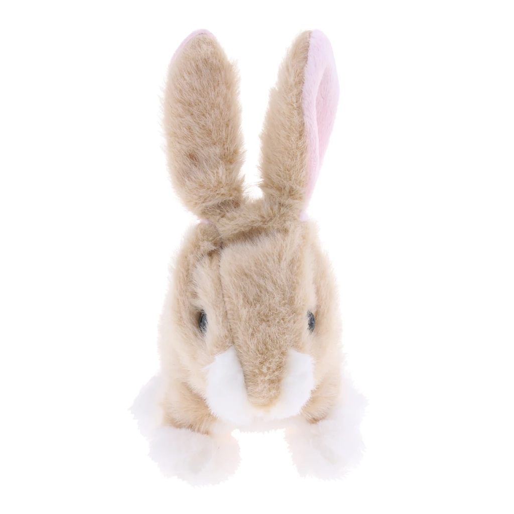 Electronic Pet Interactive Plush Fuzzy Rabbit - Electric Walking & Jumping Animal Robot Toy Fun Kids Game Activities