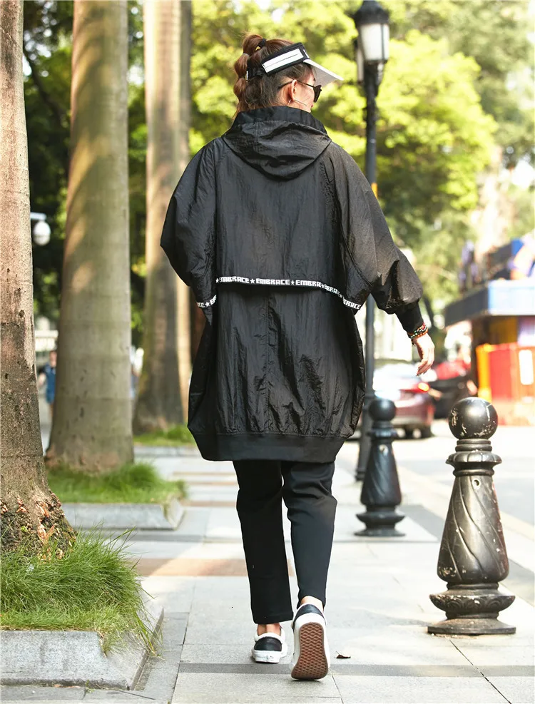Max LuLu/осень, модная Корейская стильная ветровка, женская одежда в стиле панк, женский длинный тренч на молнии с принтом, винтажные пальто с капюшоном