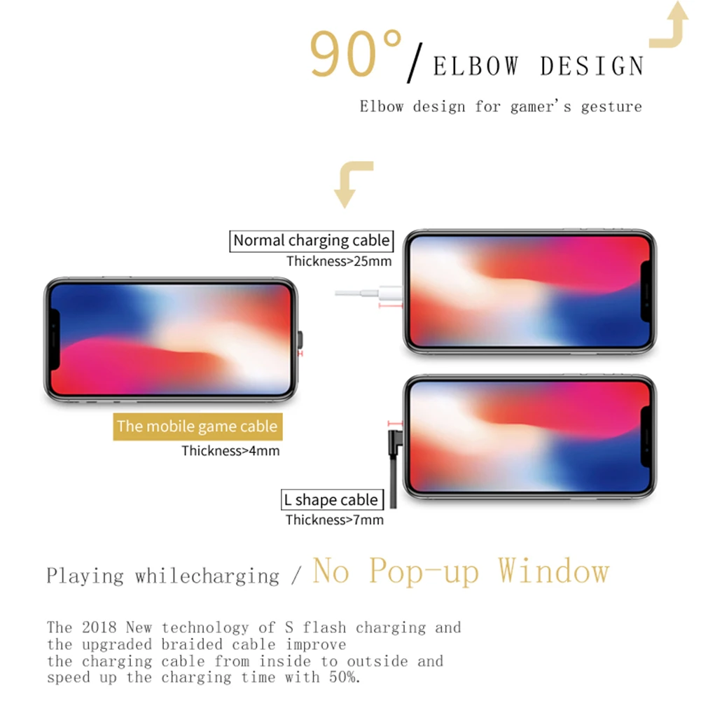 Мобильные игры кабель для быстрой зарядки для Micro USB/Tpye C/Lightning порт для samsung Xiaomi huawei iPhone с 2 присосками