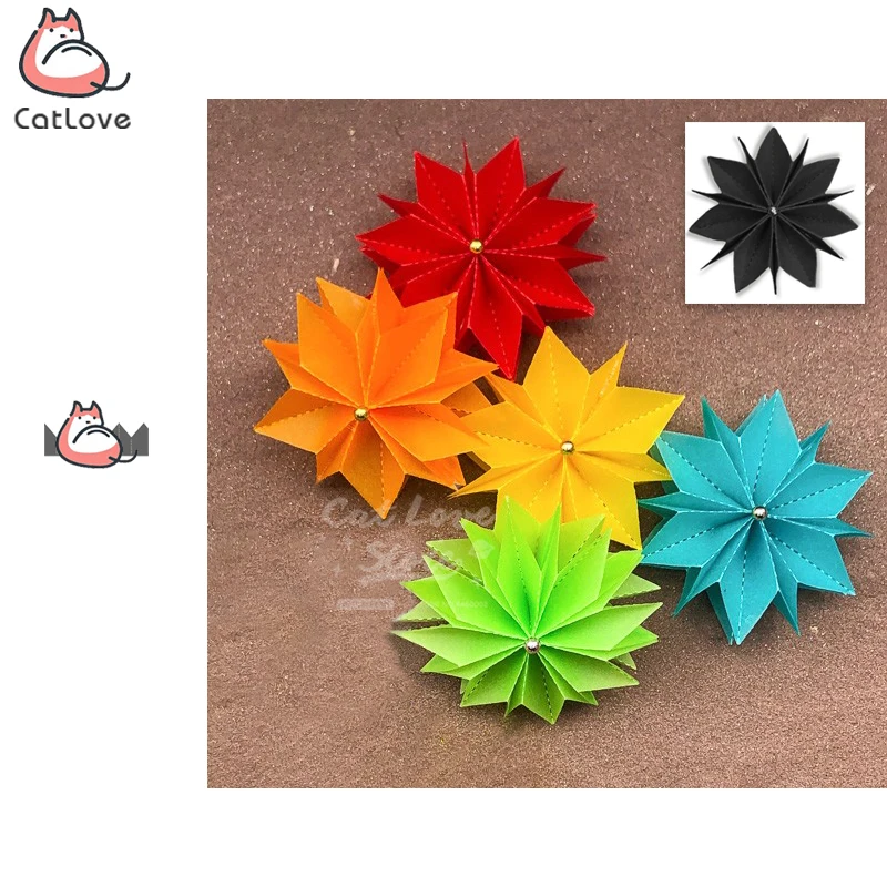 3D Flower Star Metal Cutting Dies Scrapbooking Stencil Die Cuts Card Making DIY Decorative Craft Embossing New Dies For