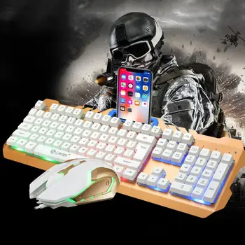 

LED Light Backlight Mechanical Feel Gaming Keyboard and Wired Mouse Combo Set for Computer PC
