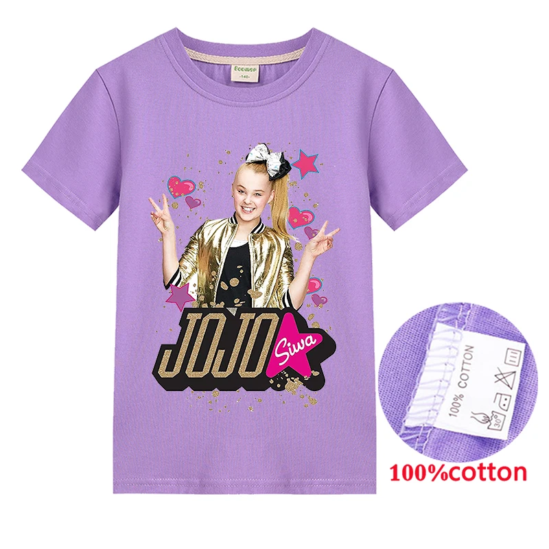 Новинка года; футболка Jojo Siwa детская одежда хлопковая футболка с короткими рукавами для девочек топы; футболки; Повседневные детские толстовки с капюшоном; брюки; Рождество