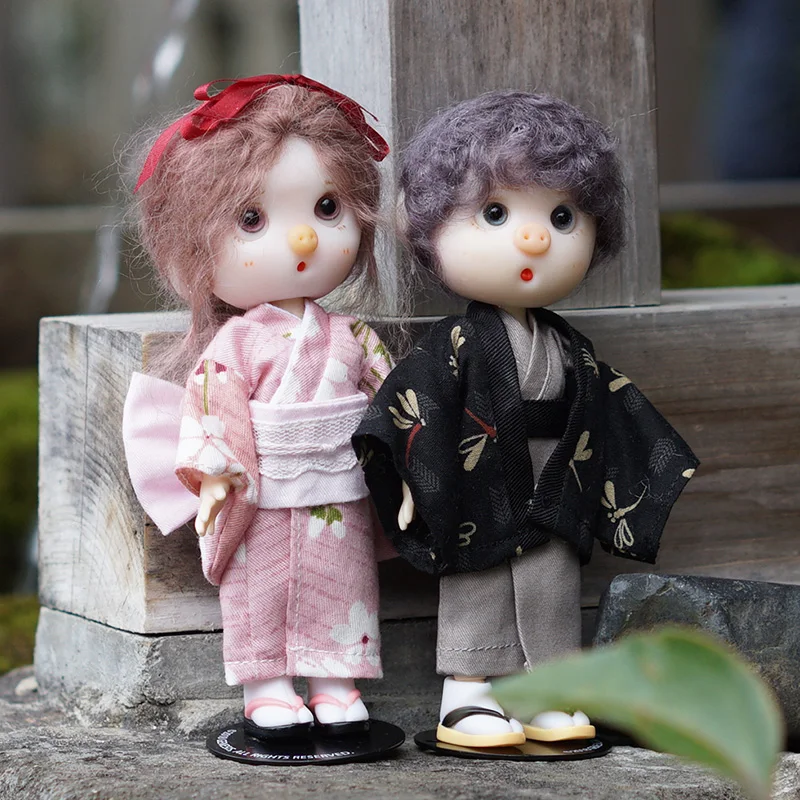 Новая модная кукольная одежда хлопковый Халат комплект пальто кимоно для OB11 Obitsu