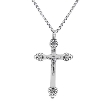 

S925 Silver Cross European and American Punk Necklace Retro Fashion Hip-hop Couple Necklace