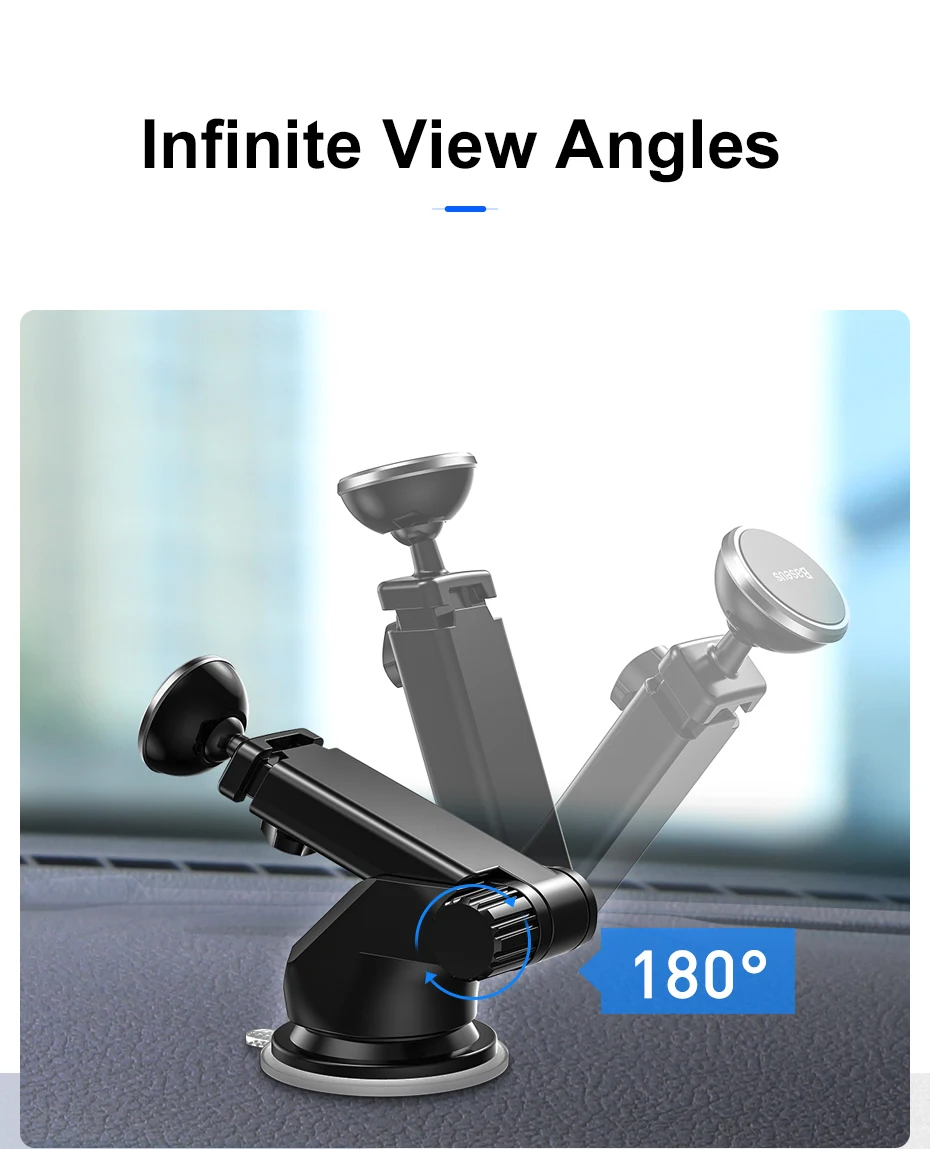 phone stand for bike Baseus Telescopic Car Phone Holder For iPhone Cell Mobile Phone Windshield Dashboard Suction Cup Car Mount Magnetic Holder Stand iphone stand