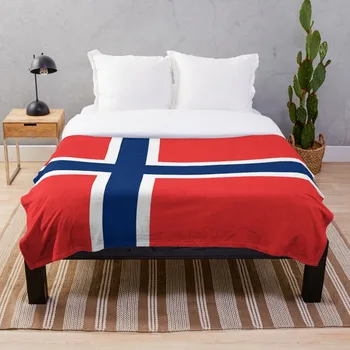 

Norwegian Flag Throw Blanket Soft Sherpa Blanket Bed Sheet Single Knee Blanket Office Nap Blanket