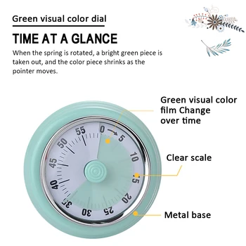 

Stainless Steel Kitchen Timer with Magnetic Base Manual Mechanical Cooking Timer Countdown Cooking Tools Kitchen Gadgets