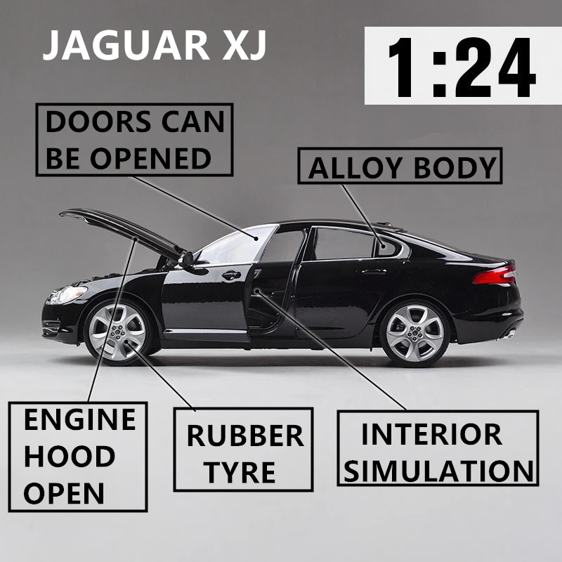 Welly 1:24 2010 Jaguar XJ сплав модель автомобиля Моделирование Украшение автомобиля коллекция Подарочная игрушка Литье под давлением модель игрушка для мальчиков